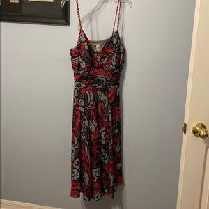 Strapless cocktail dress.